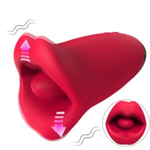 KissLick Tongue-Clamp Vibrator with Mouth Design
