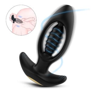 Hollow Vibrating Anal Plug with Spiral Core
